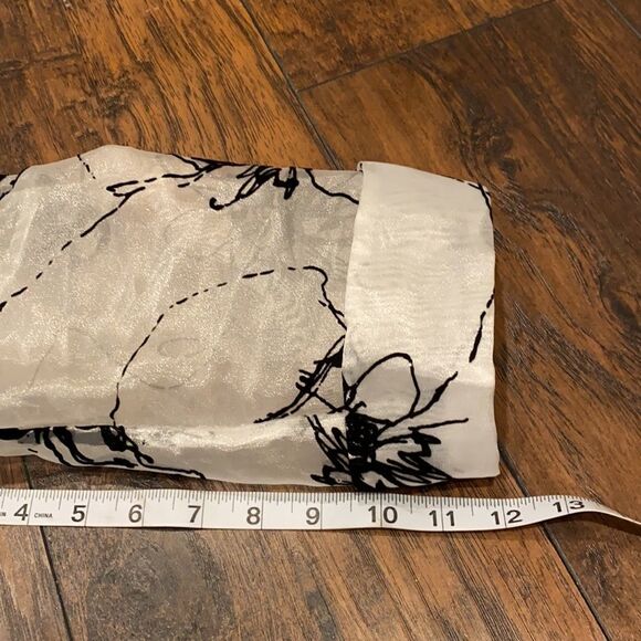 R&M Richards floating flowers size 12 blazer 3/4 see through sleeves silky feel - Picture 15 of 16